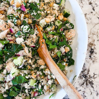 Quinoa salad with chicken, chickpeas and feta – bariatric recipe by Celebrate Vitamins