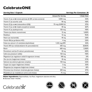 CelebrateONE Bariatrický multivitamin bez železa, kapsle, jednou denně