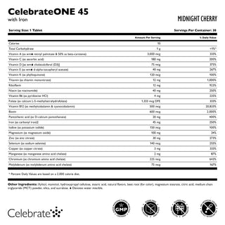 CelebrateONE 45 Bariatrický multivitamin se železem, žvýkací, jednou denně
