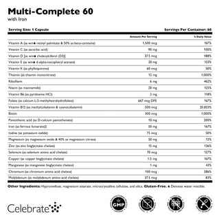 Multi-Complete 60 Bariatric Multivitamin z kapsułkami Żelazo 