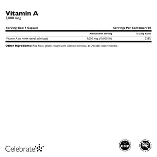 Vitamin A 3.000mcg (10.000 IU), kapsle