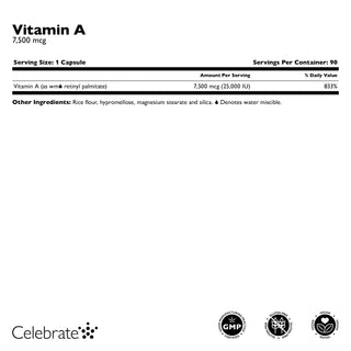 Vitamin A 7.500mcg (25.000 IU), kapsle