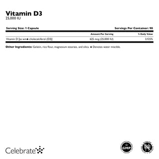 Vitamin D3 625mcg (25.000 IU), Capsules