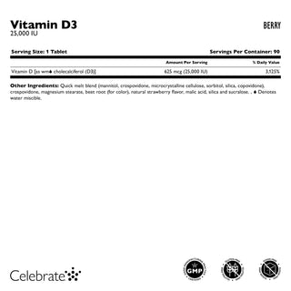 Vitamin D3 625 mcg (25 000 IU) Rychlorozpustný 