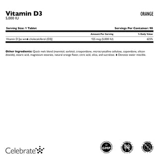 Vitamin D3 125mcg (5.000 IU) Rychlorozpustný, Orange 