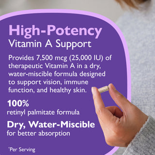 Vitamin A 7.500mcg (25.000 IU), kapsle