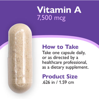 Vitamin A 7.500mcg (25.000 IU), kapsle