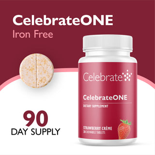 CelebrateONE Bariatrický multivitamin bez železa, žvýkací, jednou denně