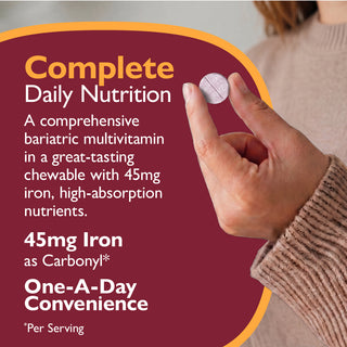 CelebrateONE 45 Bariatrický multivitamin se železem, žvýkací, jednou denně