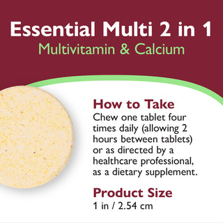 Essential Multi 2 v 1 multivitamín s vápníkem, žvýkací forma