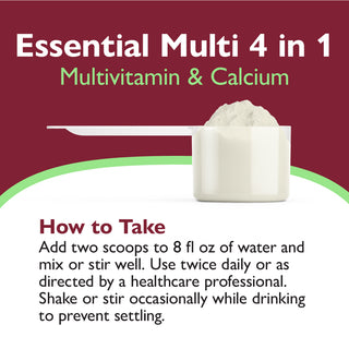 Essential Multi 4 v 1 multivitamín s vápníkem + proteinem, prášek