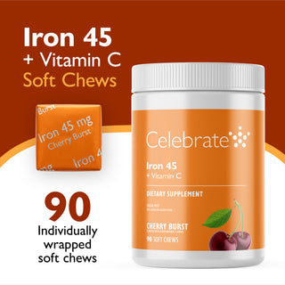 Železo 45 mg + vitamin C, měkké žvýkací tablety