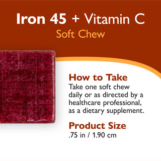 Železo 45 mg + vitamin C, měkké žvýkací tablety