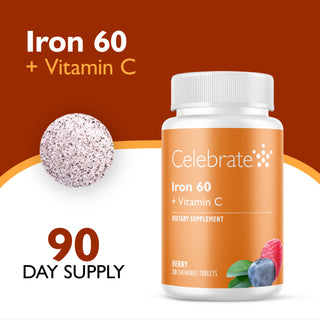 Železo 60 mg + Vitamin C, žvýkací, Berry 