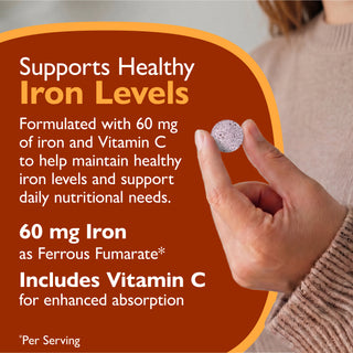Železo 60 mg + Vitamin C, žvýkací, Berry 