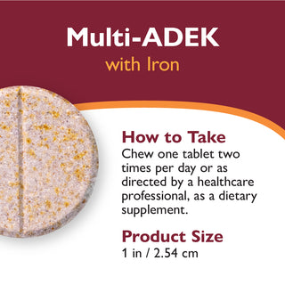 Multi-ADEK Vitamin s 60 mg železa, žvýkací, Grape