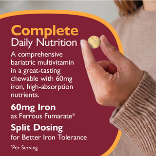 Multi-Complete 60 Bariatrický multivitamin se železem, žvýkací, Tropical