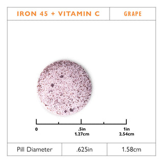 Żelazo 45 mg + Witamina C, Do żucia, Grape 